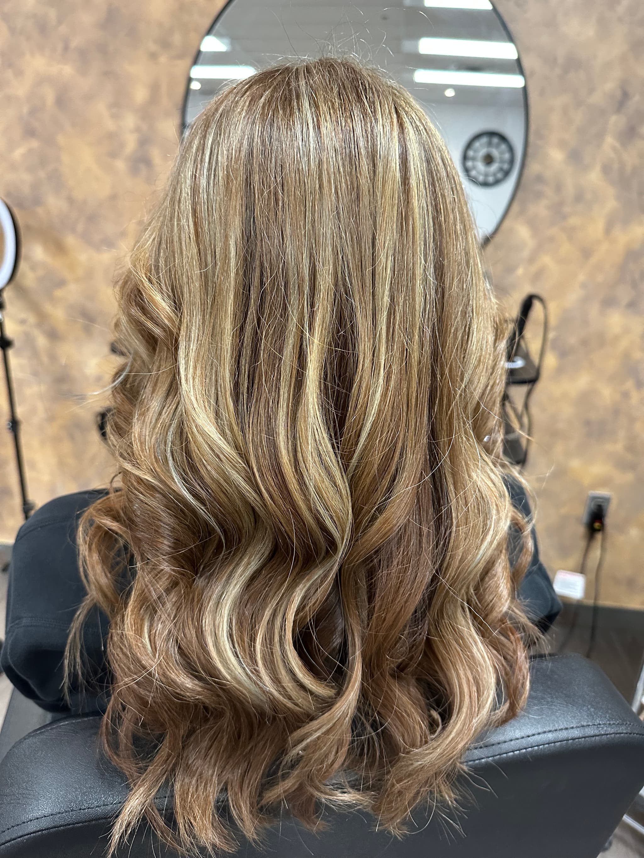 Blonde balayage transformation after
