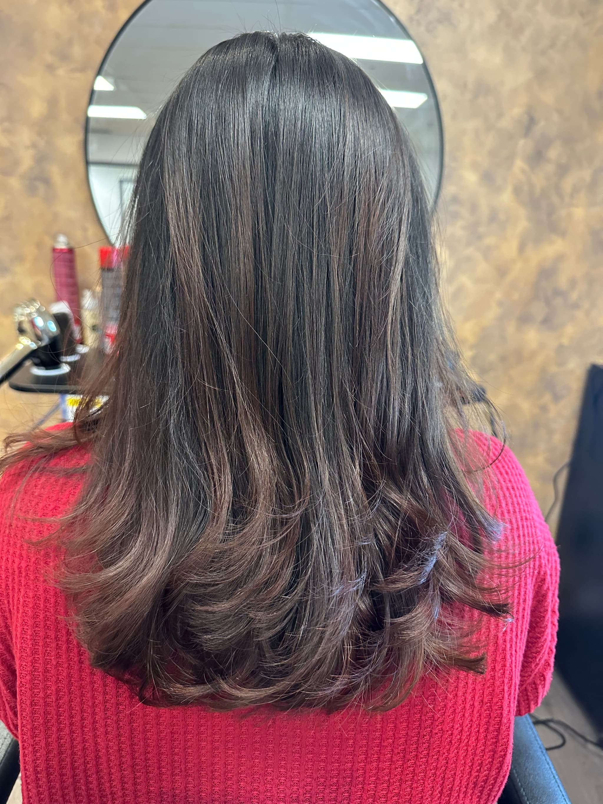 Brunette highlights transformation after