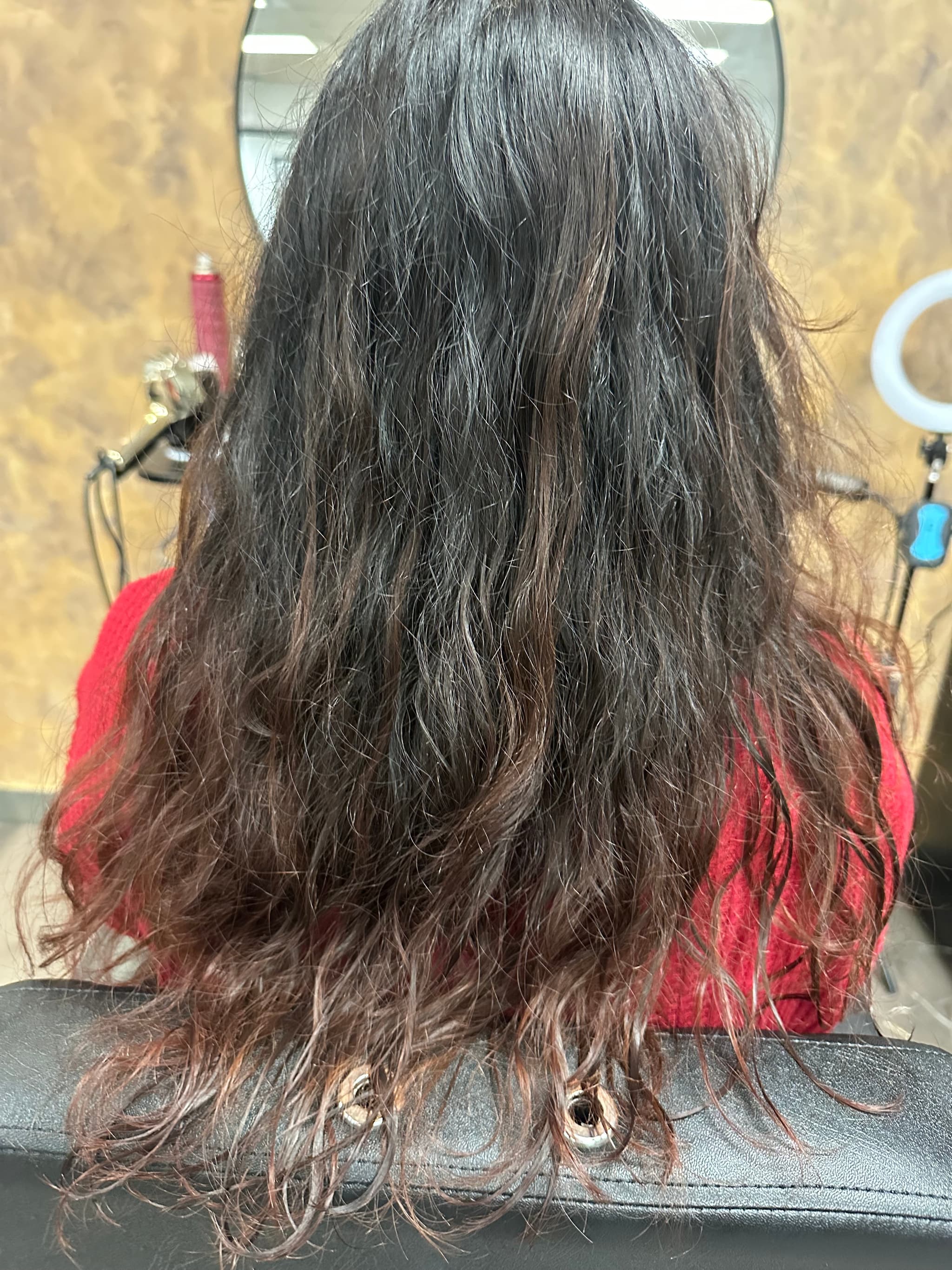 Brunette highlights transformation before