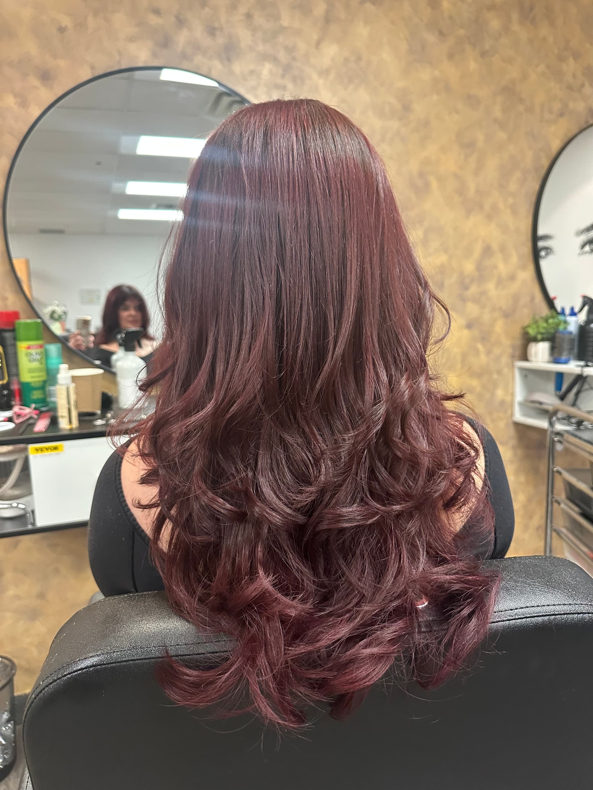 Burgundy colour transformation after