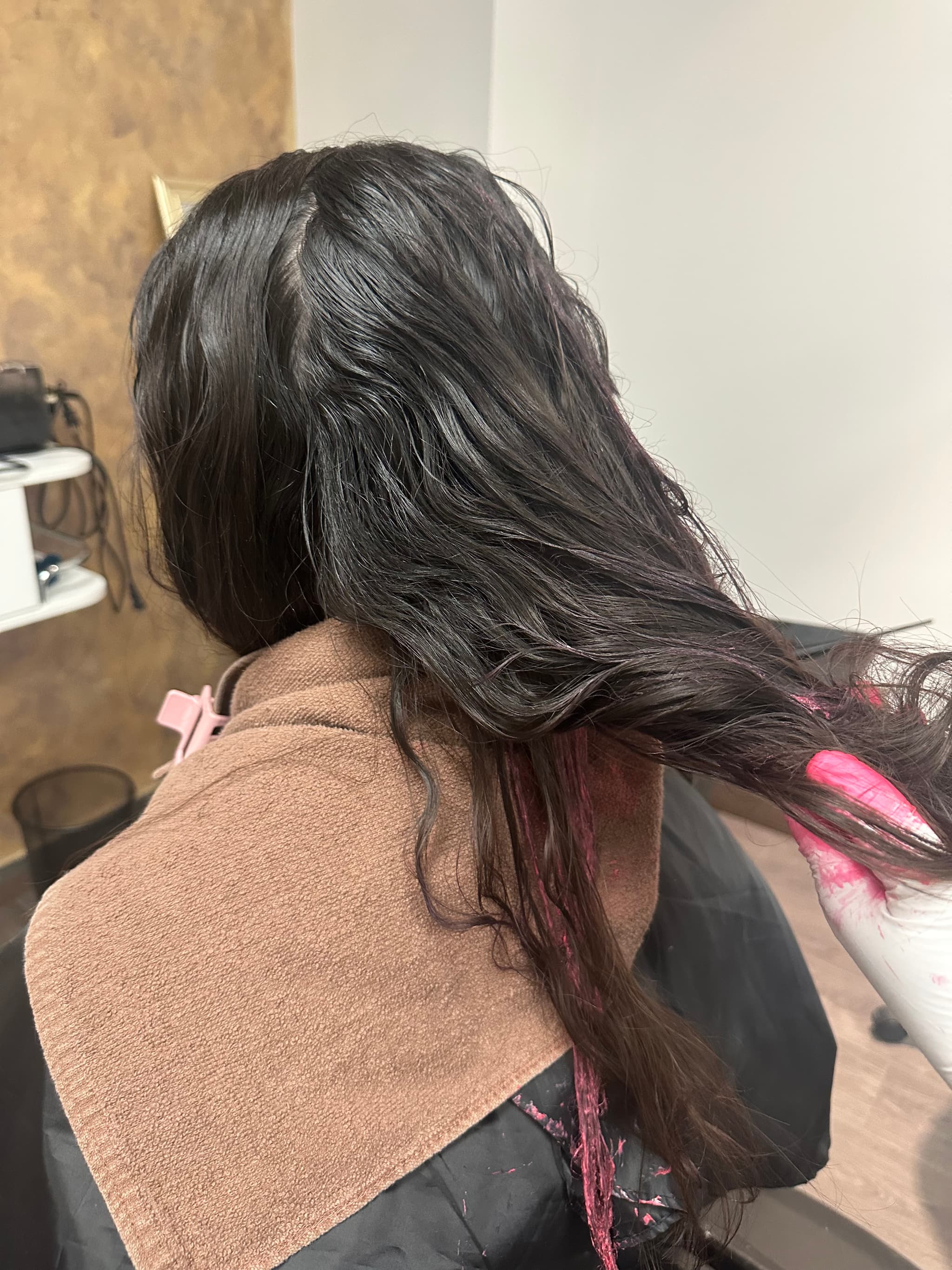Burgundy colour transformation before