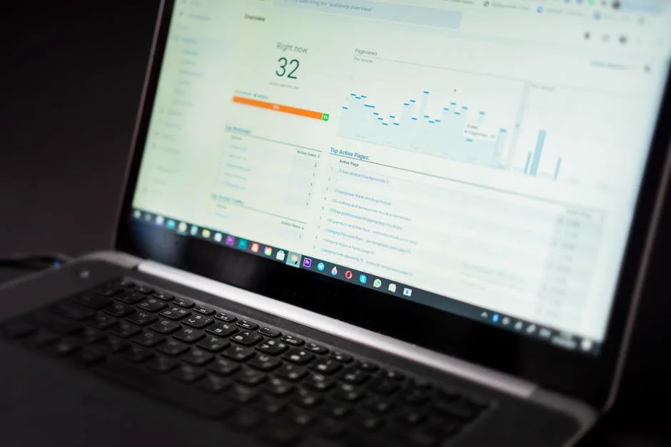 Analytics dashboard tracking cost-per-lead and return on ad spend.
